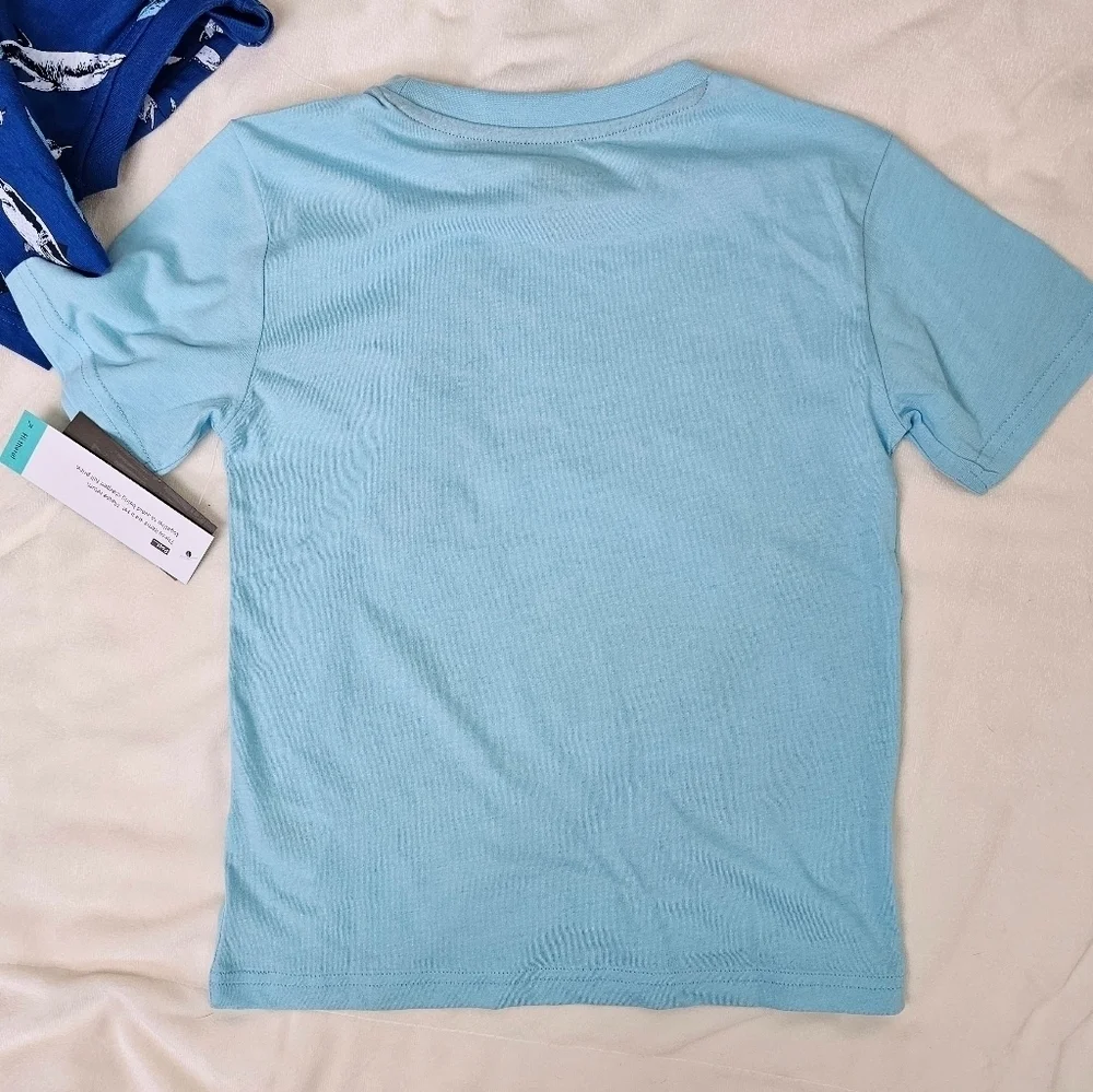 HOLLYWOOD Kids 2pc Short-Sleeve T-Shirt Set Sharks, Blue, Size 7